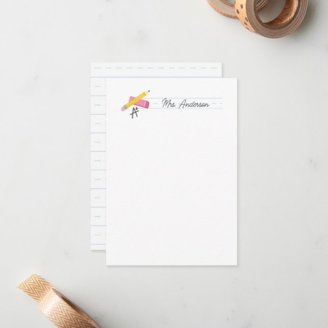 Mitteilungskarten-Stationery-Stift Mitteilungskarte (Vorderseite/Rückseite Beispiel)