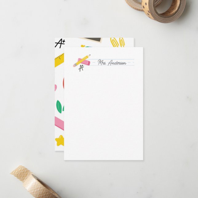 Mitteilungskarten-Stationery-Stift Mitteilungskarte (Vorderseite/Rückseite Beispiel)