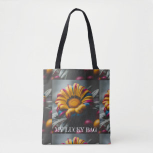 Mittel - Farbenfrohe Blumengestalt und lukullische Tasche