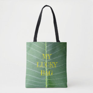 Mittel - Grünes Leaf und leichte Weiße Linie Desig Tasche