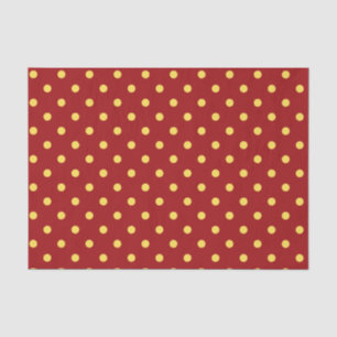 Mittel-Rot-Gelb-Polka-Dot-Papierpapier Seidenpapier