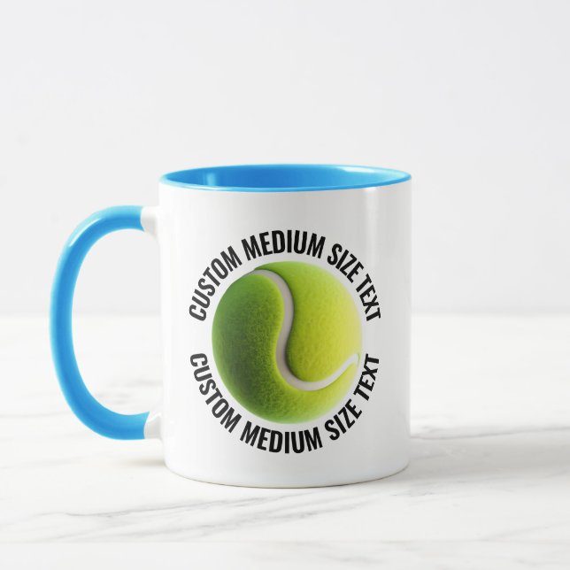 Mittel Text HELLBLAU Combo 325ml Custom Tennis Tasse (Links)