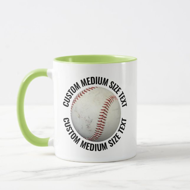 Mittel Text LIME GRÜN Combo 11oz Benutzerdefiniert Tasse (Links)