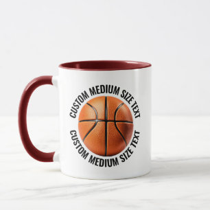 Mittel Text MAROON Combo 11oz Individueller Basket Tasse