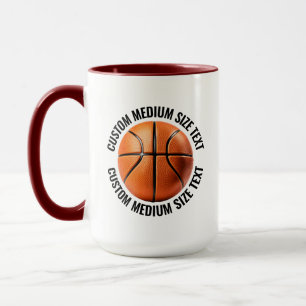 Mittel Text MAROON Combo 15oz Individueller Basket Tasse
