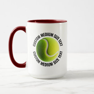 Mittel Text MAROON Combo 15oz Individuelles Tennis Tasse