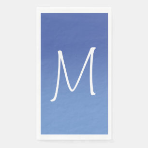 Mittel- und Cornflower Blue Ombre Monogram Serviette