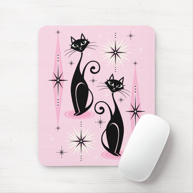 Mittelalter bedeutet Retro-Atomkatzen auf Coolem R Mousepad (Mit Mouse)