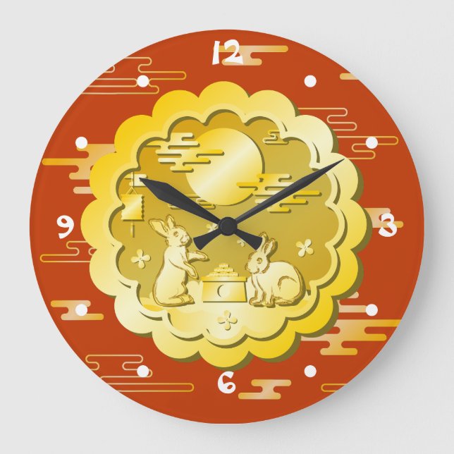 Mittelalter Herbstfestival Goldener Mondbummel Große Wanduhr (Vorderseite)