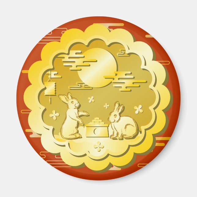 Mittelalter Herbstfestival Goldener Mondbummel Magnet (Vorne)