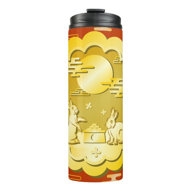 Mittelalter Herbstfestival Goldener Mondbummel Thermosbecher (Vorderseite)