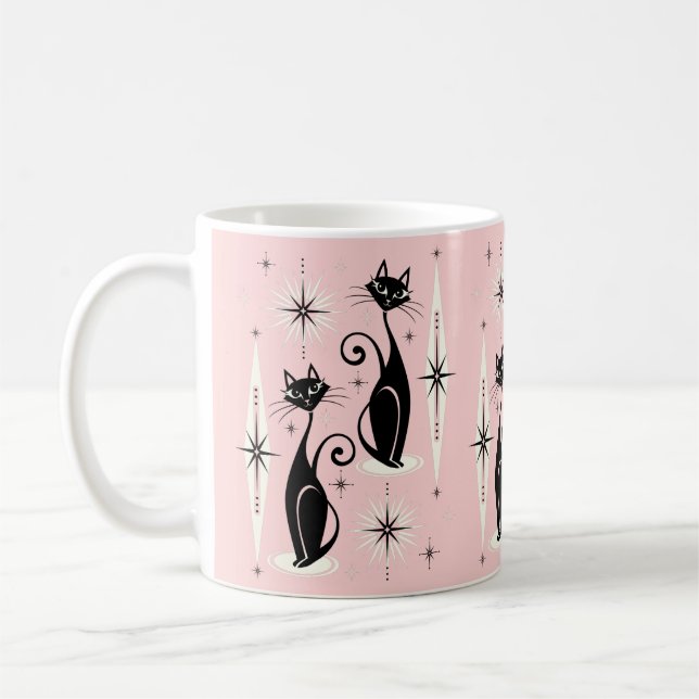 Mittelalter Meow Retro Atomkatzen ©studioxtin Kaffeetasse (Links)