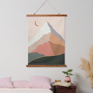 Mittelalter Moderne Abstrakte Berge Wandteppich Mit Holzrahmen