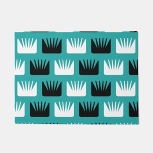 Mittelalter Moderne Abstrakte Blume Aquamarin Fußmatte