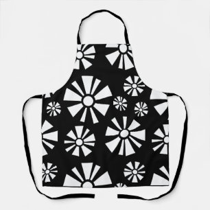 Mittelalter Moderne Blume Schwarz-weiß Schürze