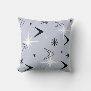 Mittelalter Moderne Boomerangs Silver Blue Kissen