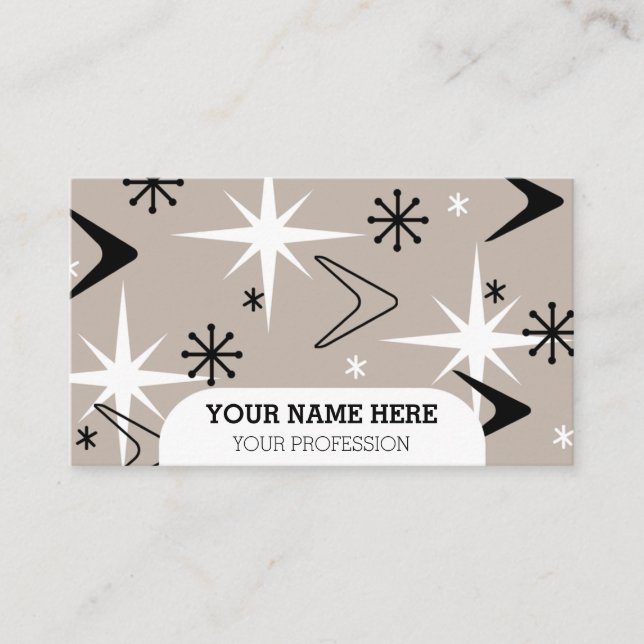 Mittelalter Moderne Boomerangs Taupe Visitenkarte (Vorderseite)