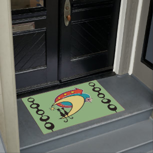 Mittelalter Moderne Coole Katze Boomerang Mond Doo Fußmatte
