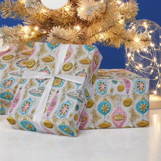 Mittelalter Moderne Era Kitsch aus den 50er Jahren Geschenkpapier (Feiertage)