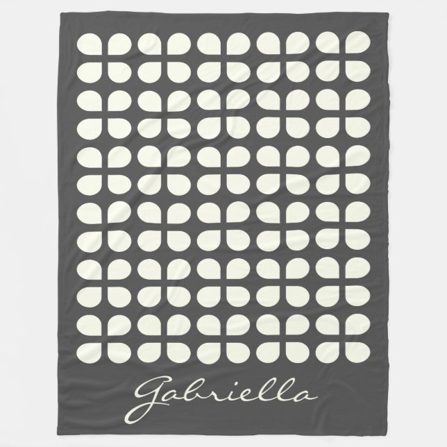 Mittelalter Moderne Formen in Schwarz Personalisie Fleecedecke (Vorderseite)