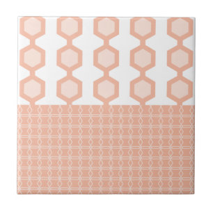 Mittelalter Moderne Hexagons Pastel Peach Fliese