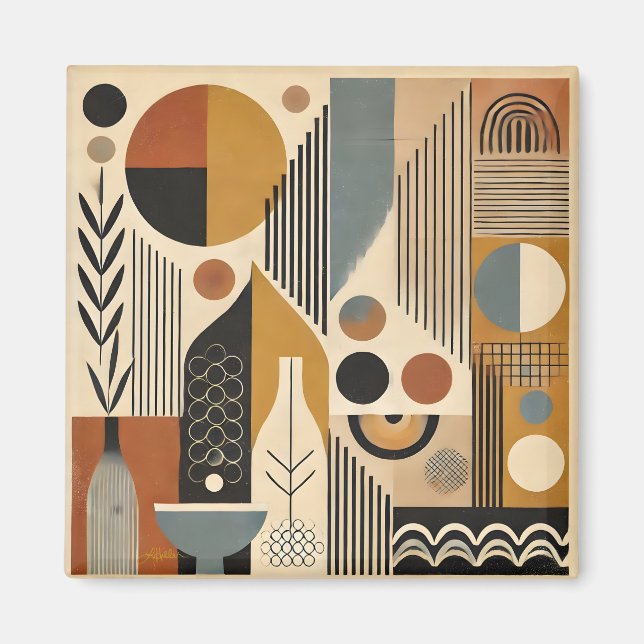 Mittelalter Moderne Kunst Herbst Ernte Magnet (Vorne)