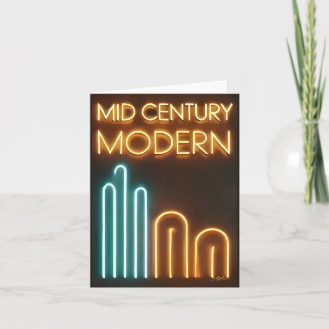 Mittelalter Moderne Kunst Neon Design Karte (Vorderseite)