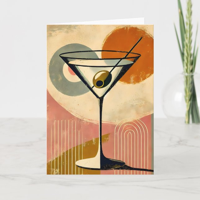 Mittelalter Moderne Minimalistische Kunst Martini Karte (Vorderseite)