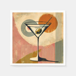 Mittelalter Moderne Minimalistische Kunst Martini Serviette