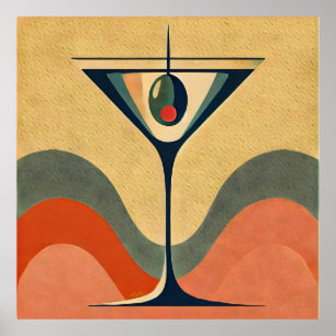 Mittelalter Moderne "Pimento olive martini wave" Poster