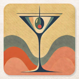 Mittelalter Moderne "Pimento olive martini wave" Rechteckiger Pappuntersetzer