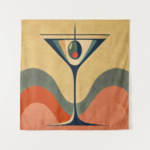 Mittelalter Moderne "Pimento olive martini wave" Wandteppich