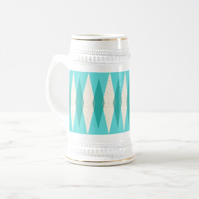 Mittelalter Moderne Raute Stein Bierglas (Vorderseite Links)
