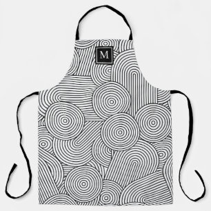 Mittelalter Moderne Schwarz-weiße Mit Monogramm An Schürze