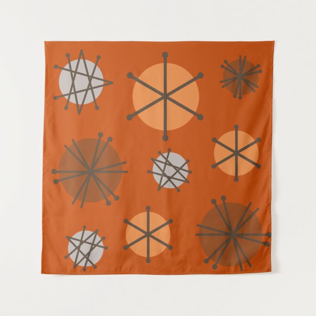 Mittelalter Moderne Sternexplosionen Burnt Orange Wandteppich (Vorderseite)