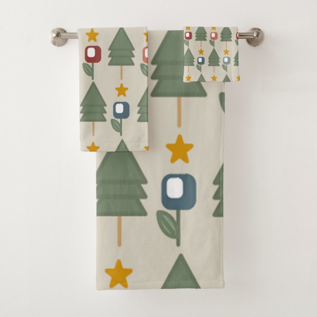 Mittelalter Moderne Weihnachten Badhandtuch Set (Insitu)