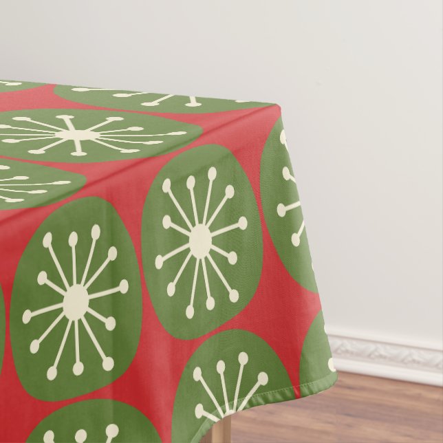 Mittelalter Moderne Weihnachtsretro Atomic Dots Tischdecke (Beispiel)
