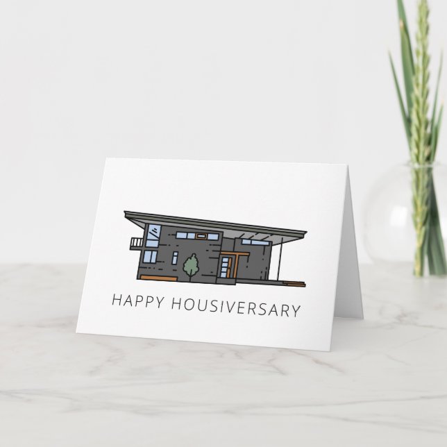 Mittelalter Moderne Zuhause Happy Housiversary Cli Karte (Vorderseite)