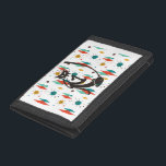 Mittelalter Moderner 50er Coole Katze Trifold Geldbörse<br><div class="desc">Dieses Design wurde durch digitale Kunst erstellt und kann personalisiert werden, indem Sie auf den Knopf Anpassen klicken und die Farbe ändern, einen Namen, Initialen oder Ihre Lieblingssprache hinzufügen. Kontaktieren Sie mich unter colorflowcreations@gmail.com , wenn Sie dieses Design für ein anderes Produkt haben möchten. Kaufen Sie meine originale abstrakte Acrylmalerei...</div>