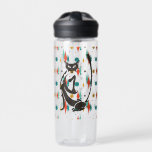 Mittelalter Moderner 50er Coole Katze Trinkflasche<br><div class="desc">Dieses Design kann in dem Bereich personalisiert werden, der durch das Ändern des Fotos und/oder Textes zur Verfügung gestellt wird. Sie können auch angepasst werden, indem Sie auf Vorlage personalisieren klicken und dann auf die Schaltfläche klicken, um weitere Optionen anzupassen, um die Hintergrundfarbe zu löschen oder zu ändern, Text hinzuzufügen,...</div>