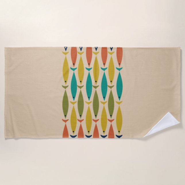 Mittelalter Moderner Multicolorfisch Strandtuch (Vorderseite)