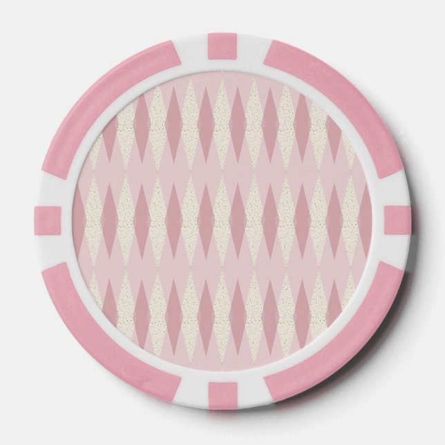 Mittelalter Moderner Pink Raute Poker Chip (Vorderseite)