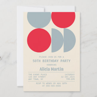 Mittelalter Moderner Retro Geometrie Geburtstag Einladung
