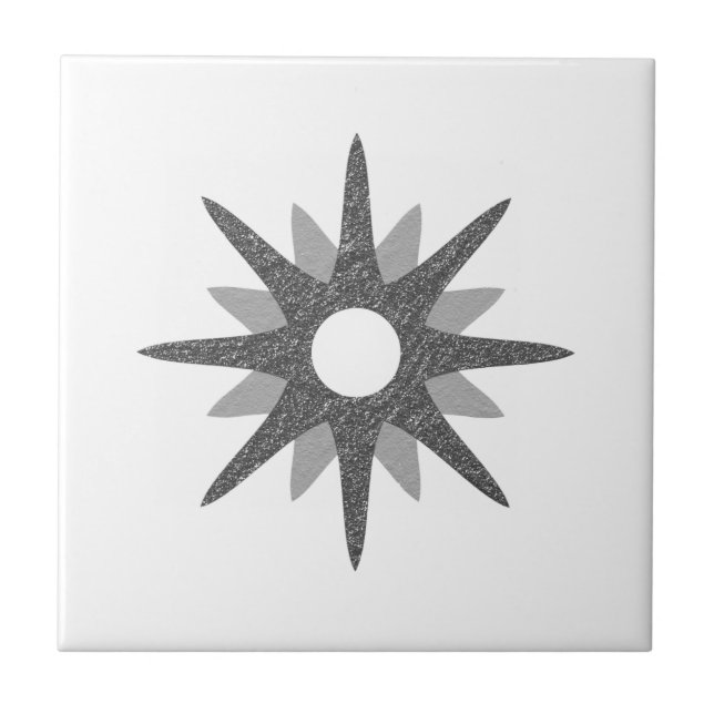 Mittelalter Moderner Single Silberne Sternexplosio Fliese (Vorderseite)