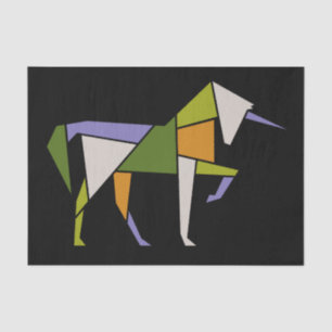 Mittelalter Modernes Abstraktes Einhorn Tangram Bi Seidenpapier
