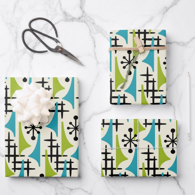 Mittelalter Modernes Abstraktes Muster Geschenkpapier Set (Vorderseite)