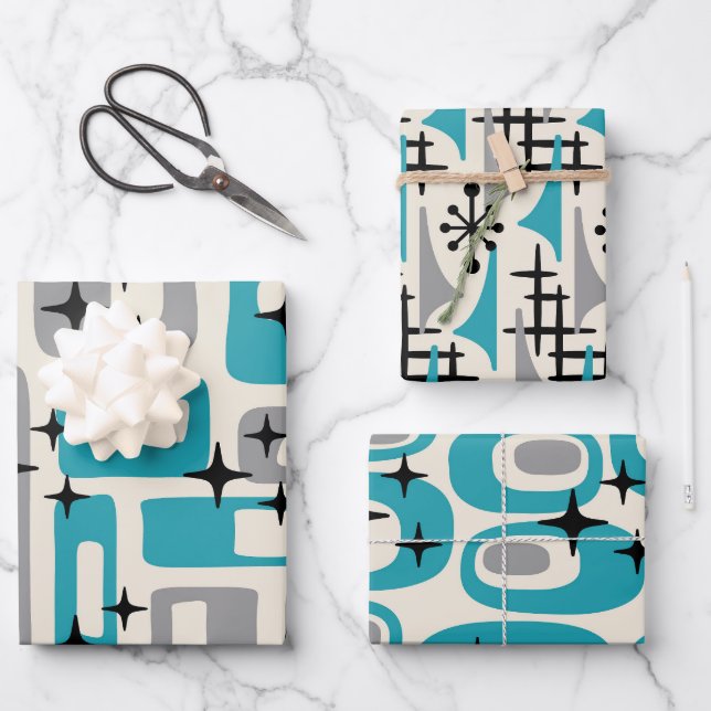 Mittelalter Modernes Abstraktes Muster Geschenkpapier Set (Vorderseite)