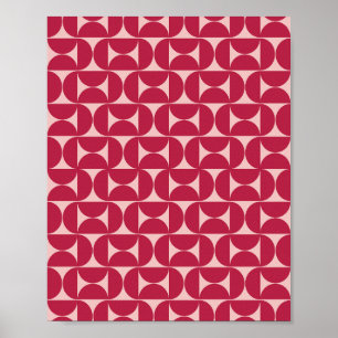 Mittelalter Modernes Abstraktes Muster Magenta Poster