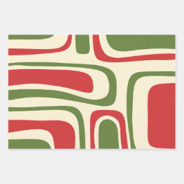 Mittelalter Modernes Abstraktes Retro Weihnachten Geschenkpapier Set