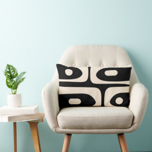 Mittelalter Modernes Piquet Minimalistisch Schwarz Lendenkissen